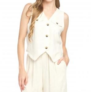 NEW MIMI K linen vest in beige